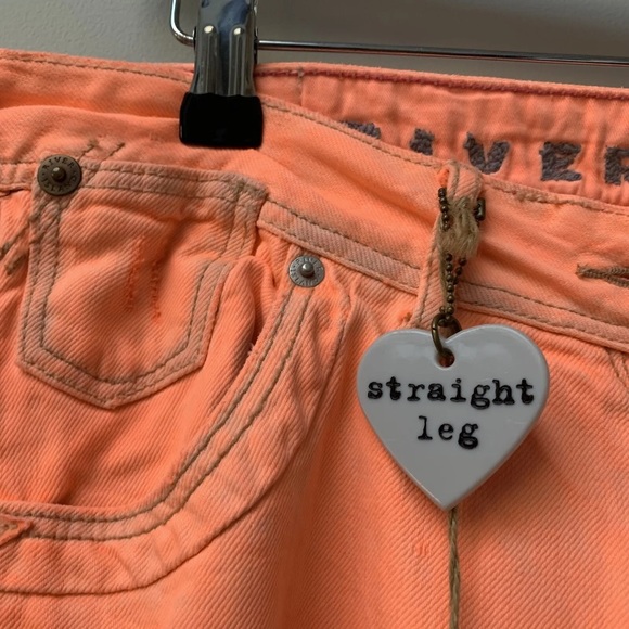 RIVER ISLAND Neon Orange Jeans
Low rise
Straight leg
UK 12 petite
Mark - Picture 6 of 16